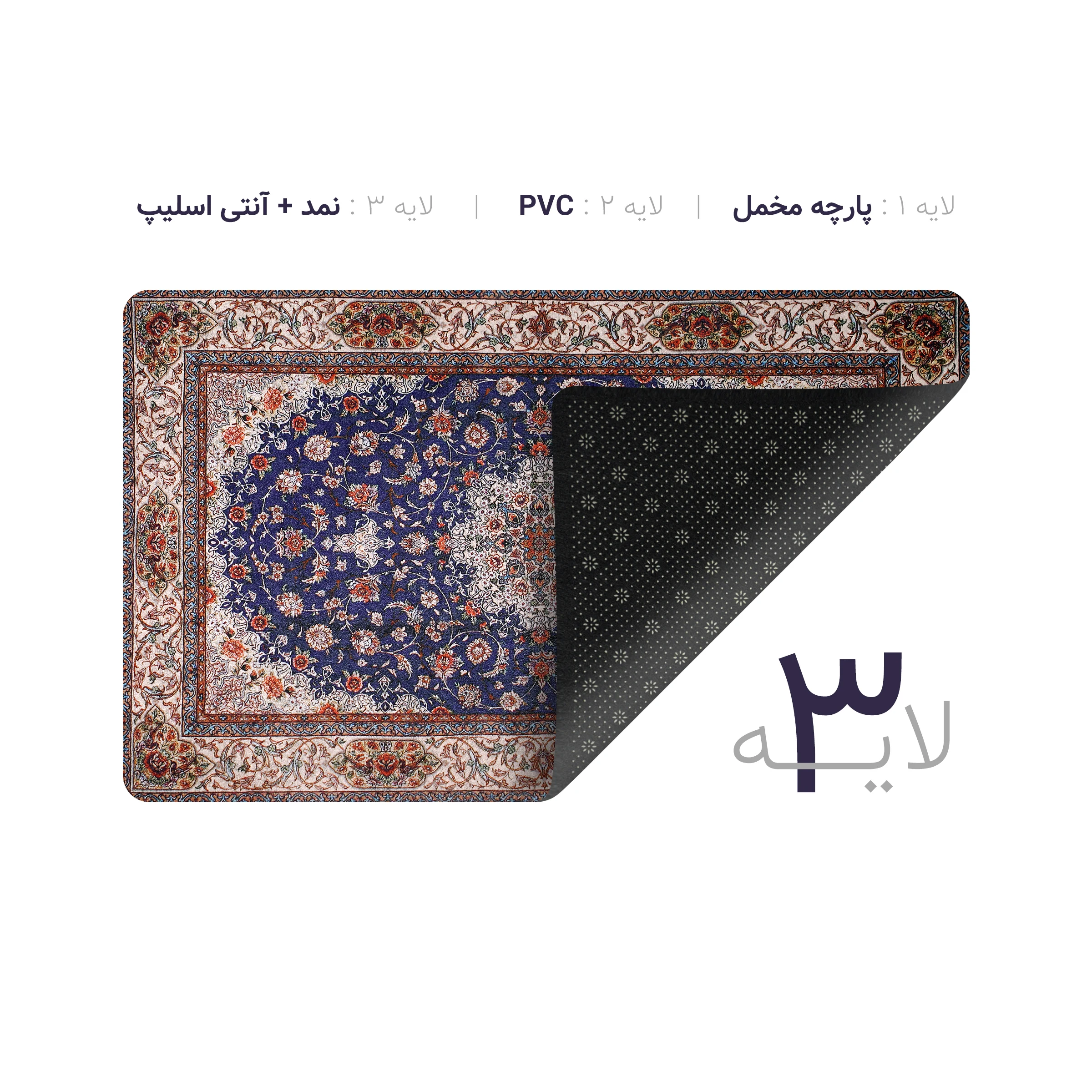 پادری چاپی pvc دار مستطیل کد 203 سایز 76*46