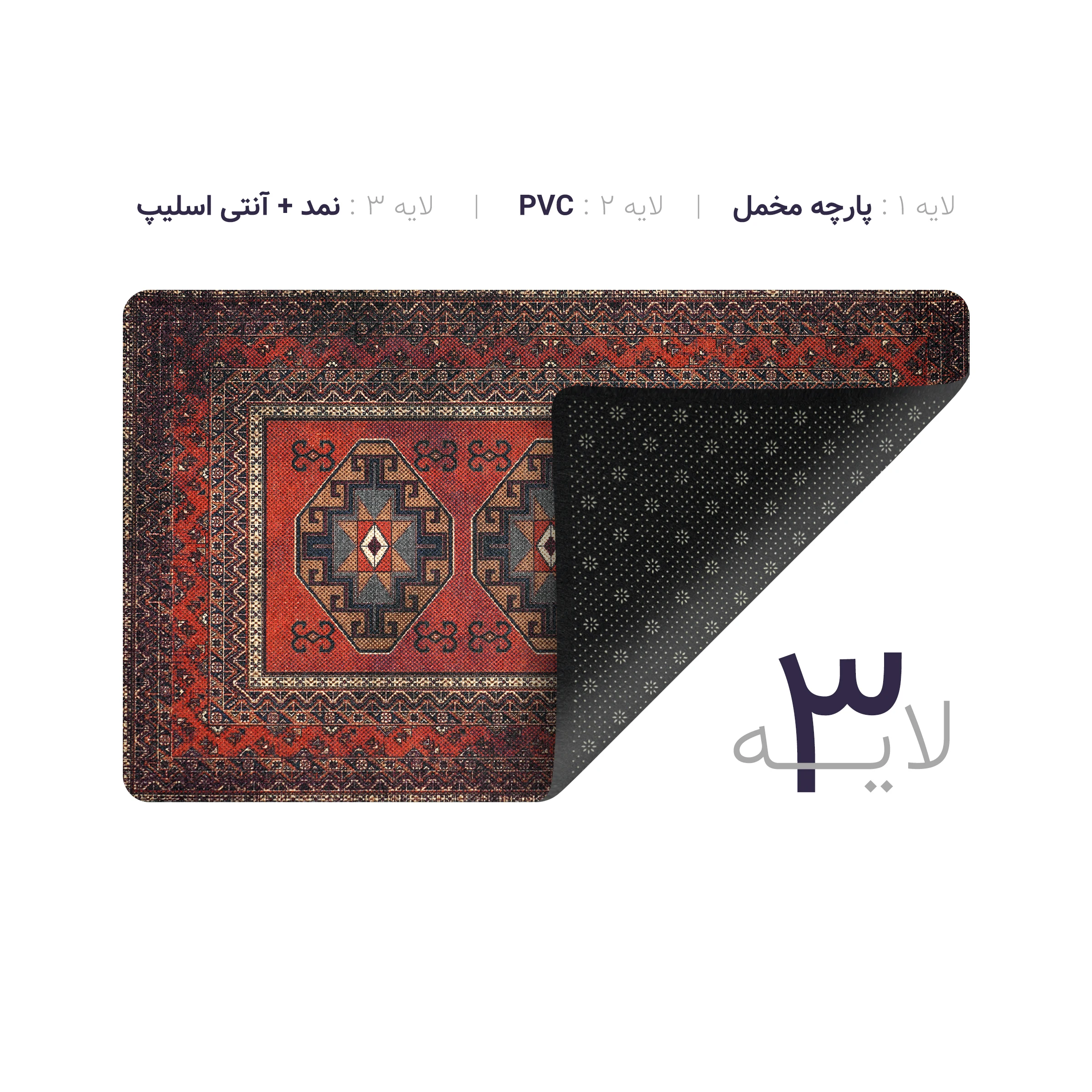 پادری چاپی pvc دار مستطیل کد 204 سایز 76*46