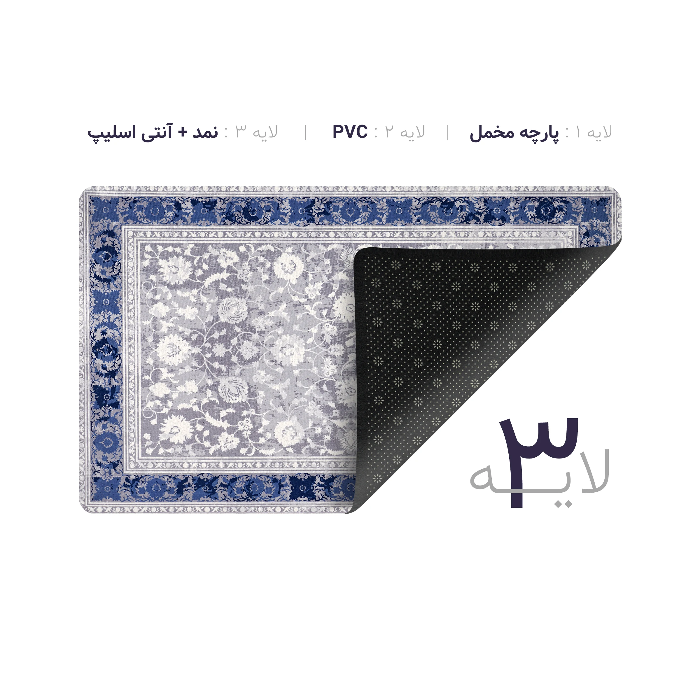 پادری چاپی pvc دار مستطیل کد 213 سایز 76*46