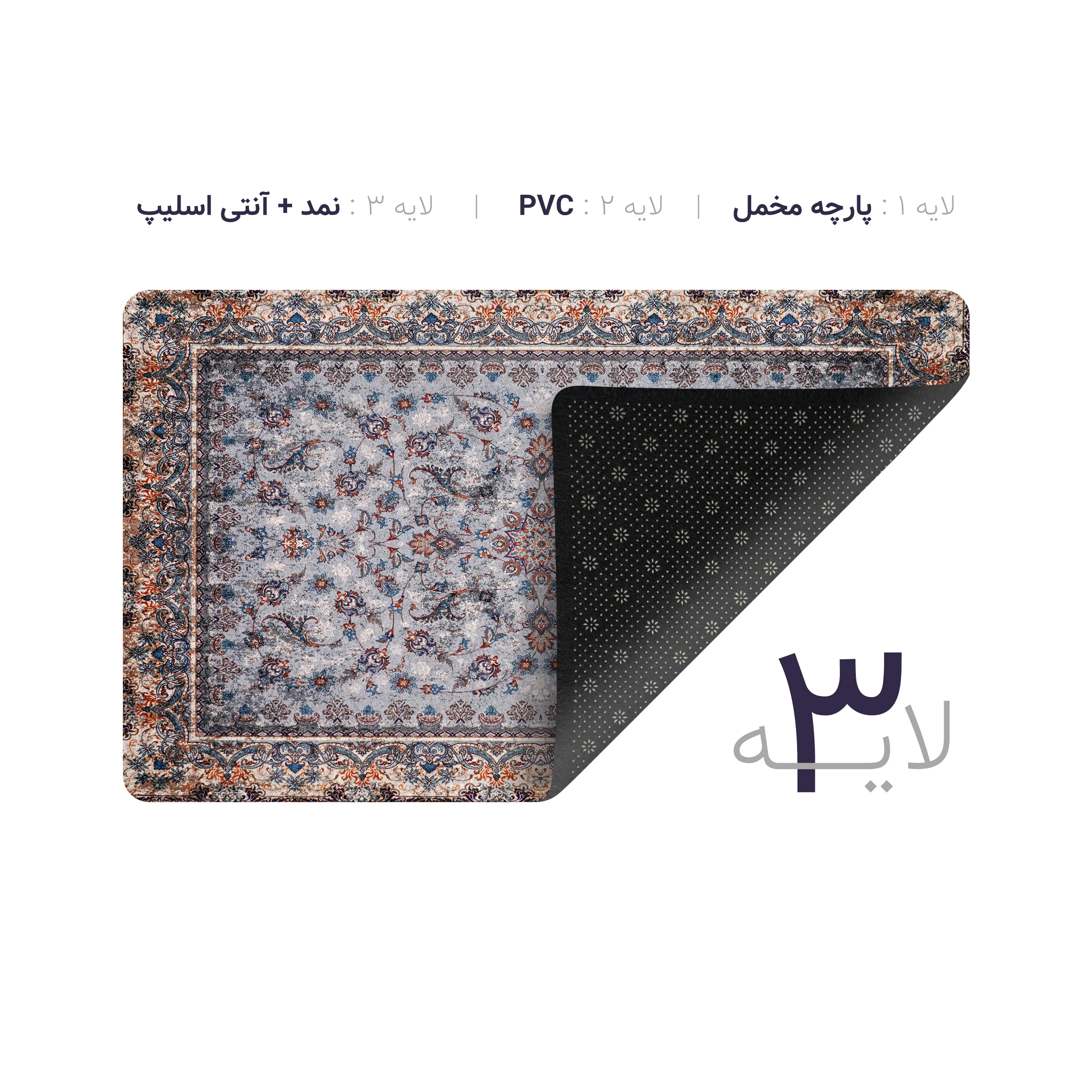 پادری چاپی pvc دار مستطیل کد 214 سایز 76*46