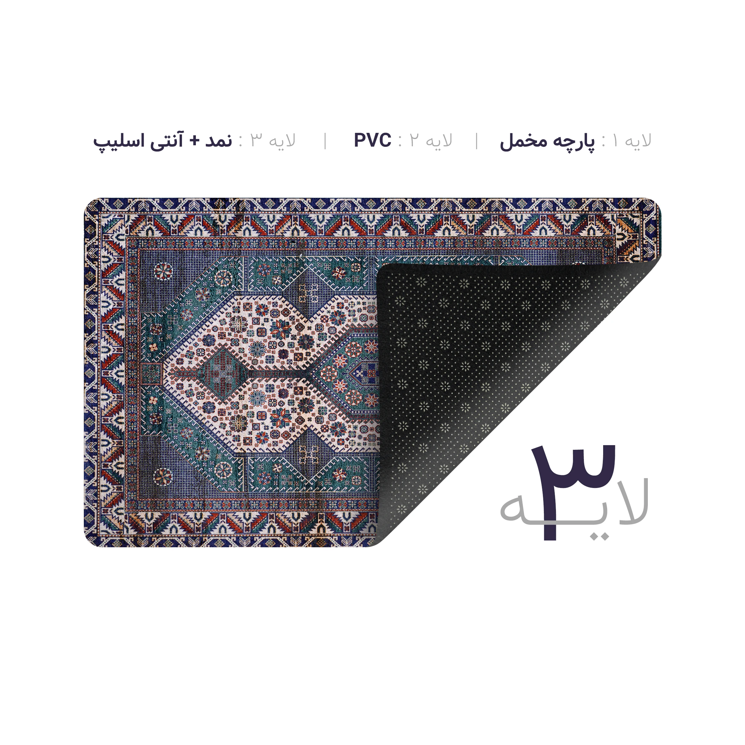 پادری چاپی pvc دار مستطیل کد 215 سایز 76*46