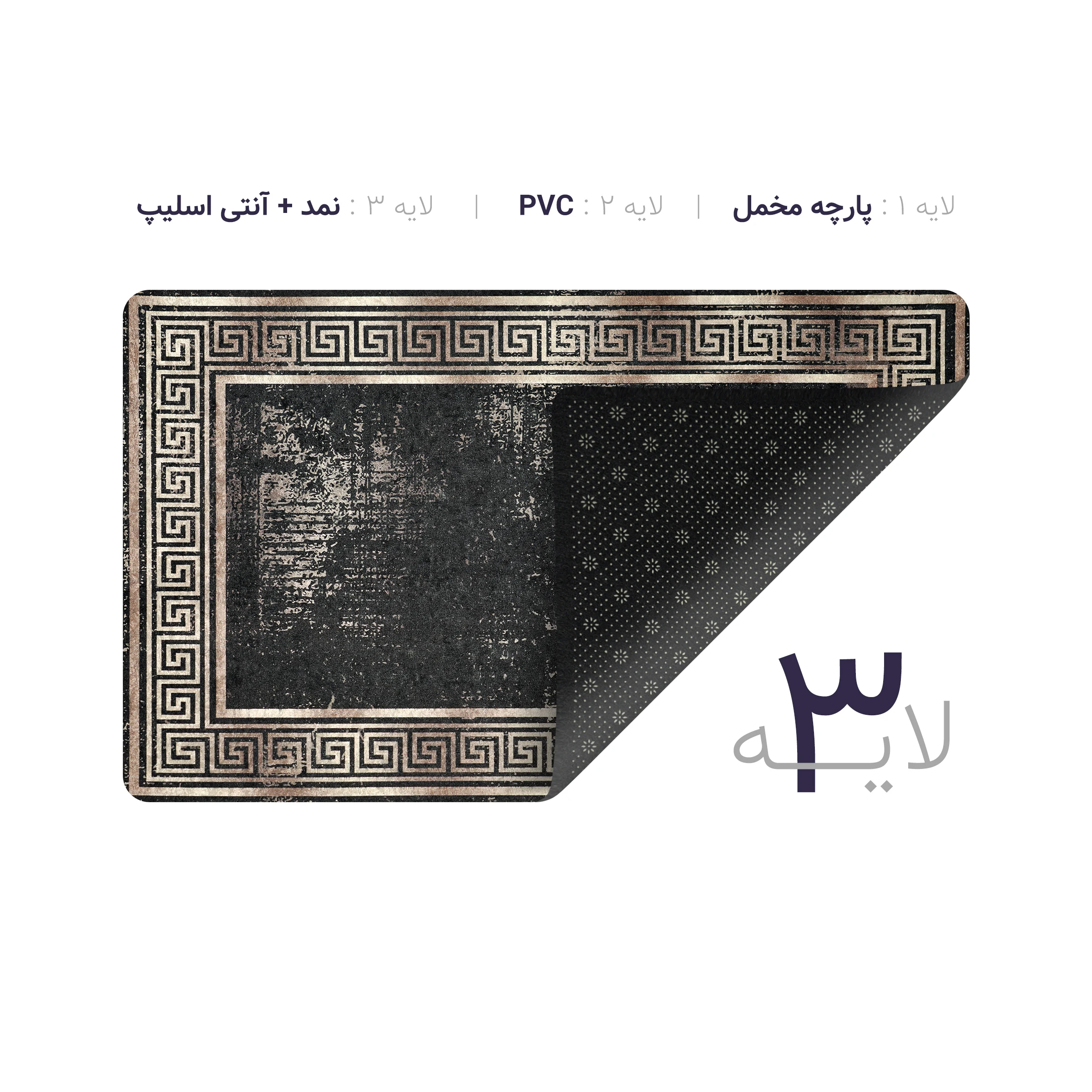 پادری چاپی pvc دار مستطیل کد 251 سایز 76*46