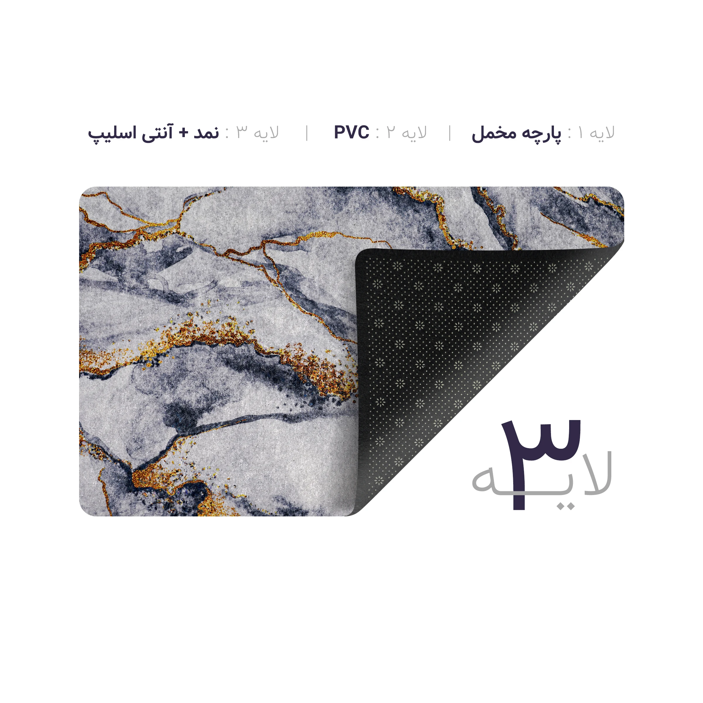 پادری چاپی pvc دار مستطیل کد 255 سایز 76*46