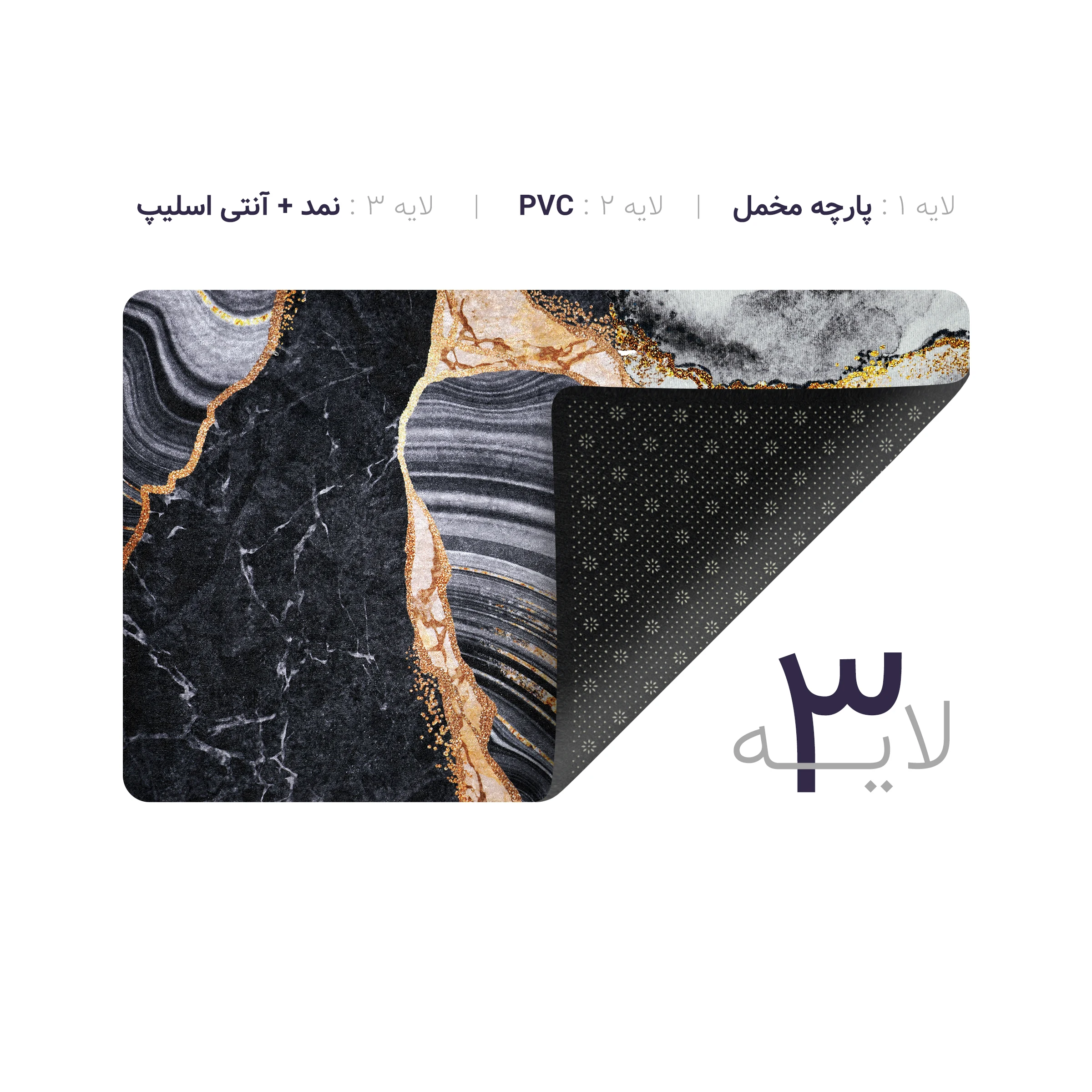 پادری چاپی pvc دار مستطیل کد 258 سایز 76*46