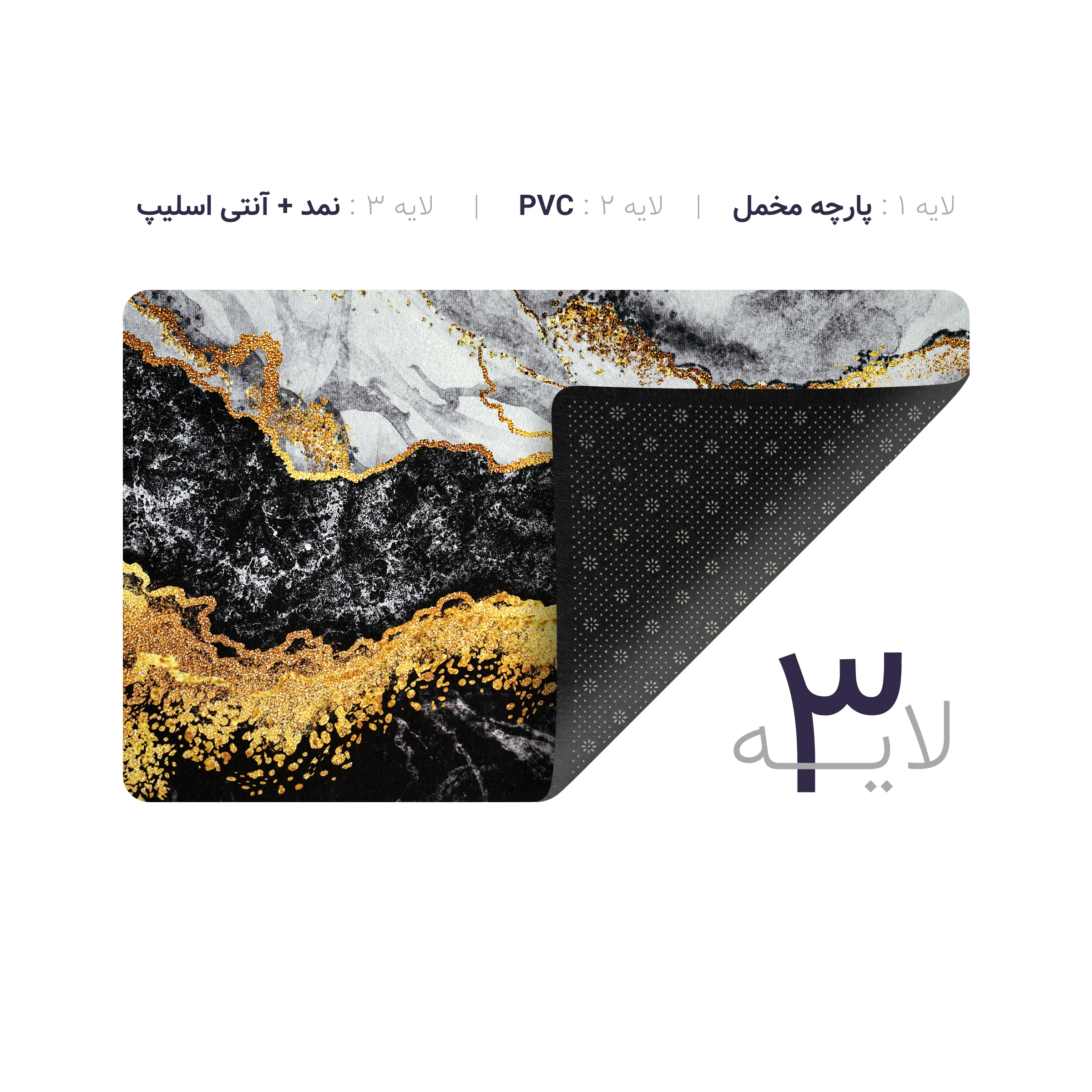 پادری چاپی pvc دار مستطیل کد 263 سایز 76*46