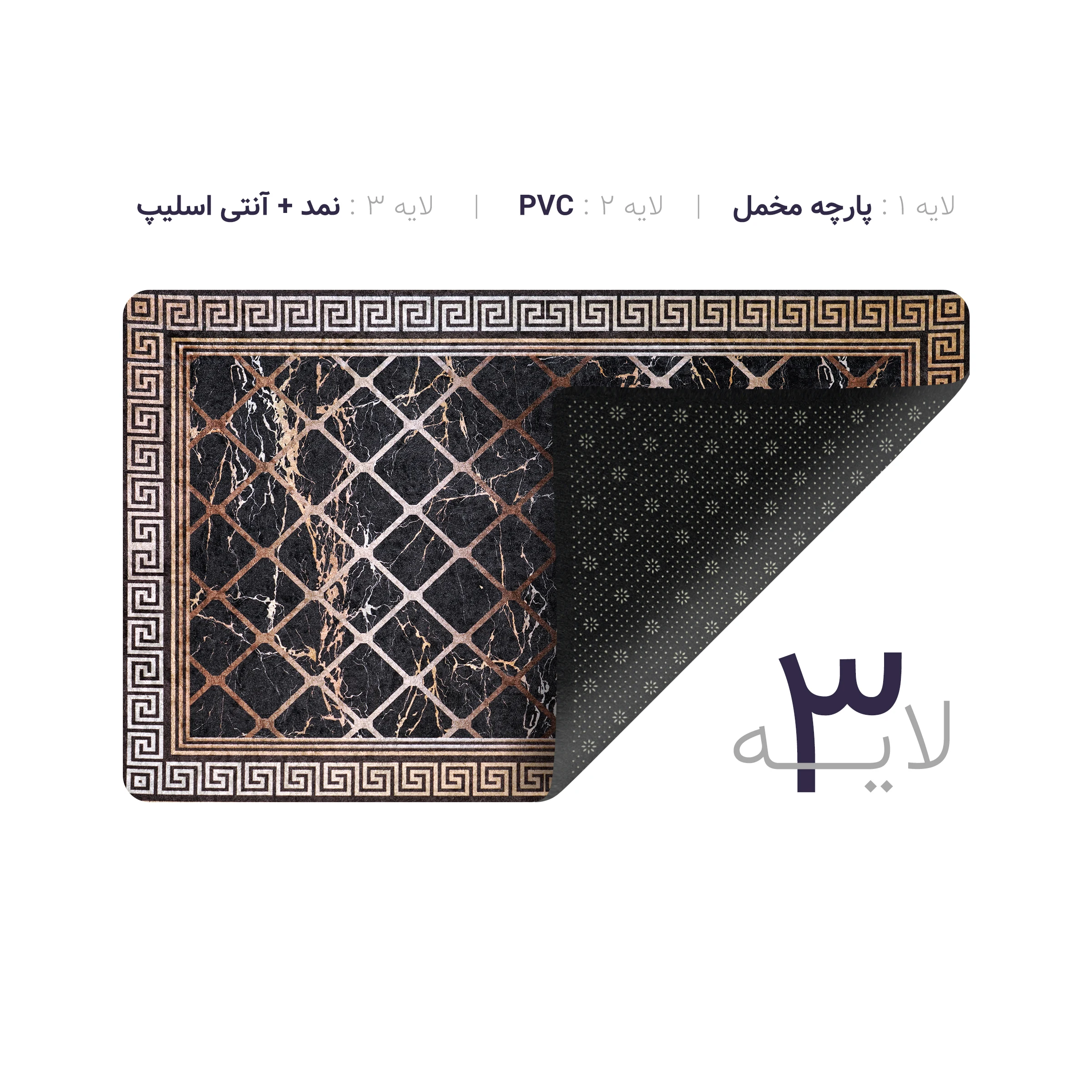 پادری چاپی pvc دار مستطیل کد 264 سایز 76*46