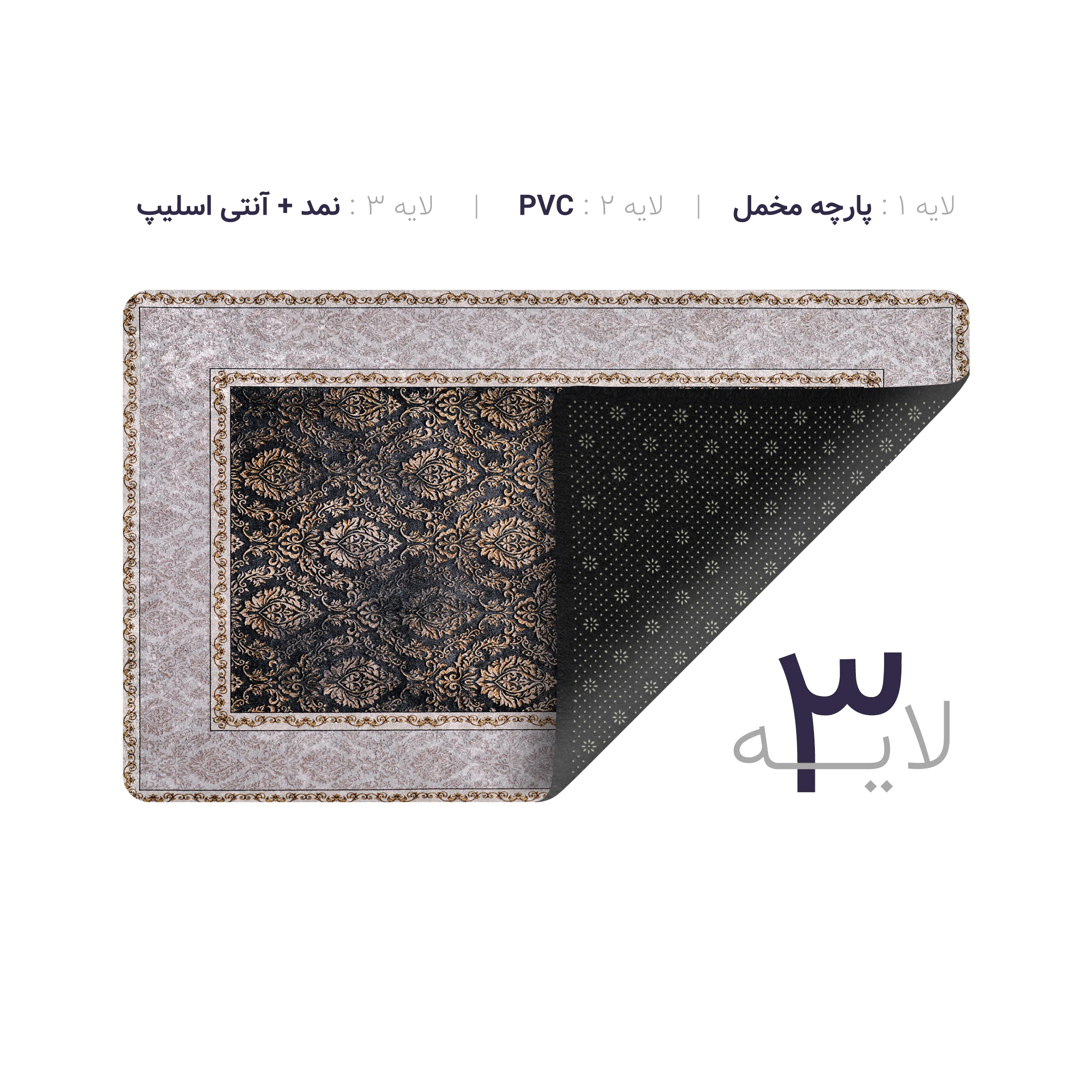 پادری چاپی pvc دار مستطیل کد 265 سایز 76*46
