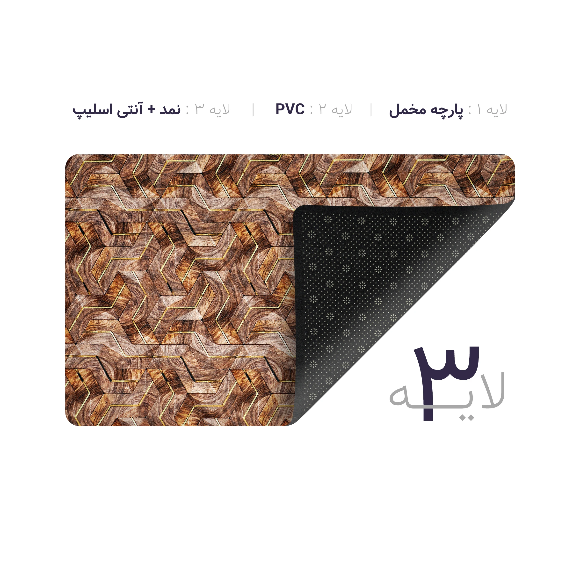 پادری چاپی pvc دار مستطیل کد 307 سایز 76*46
