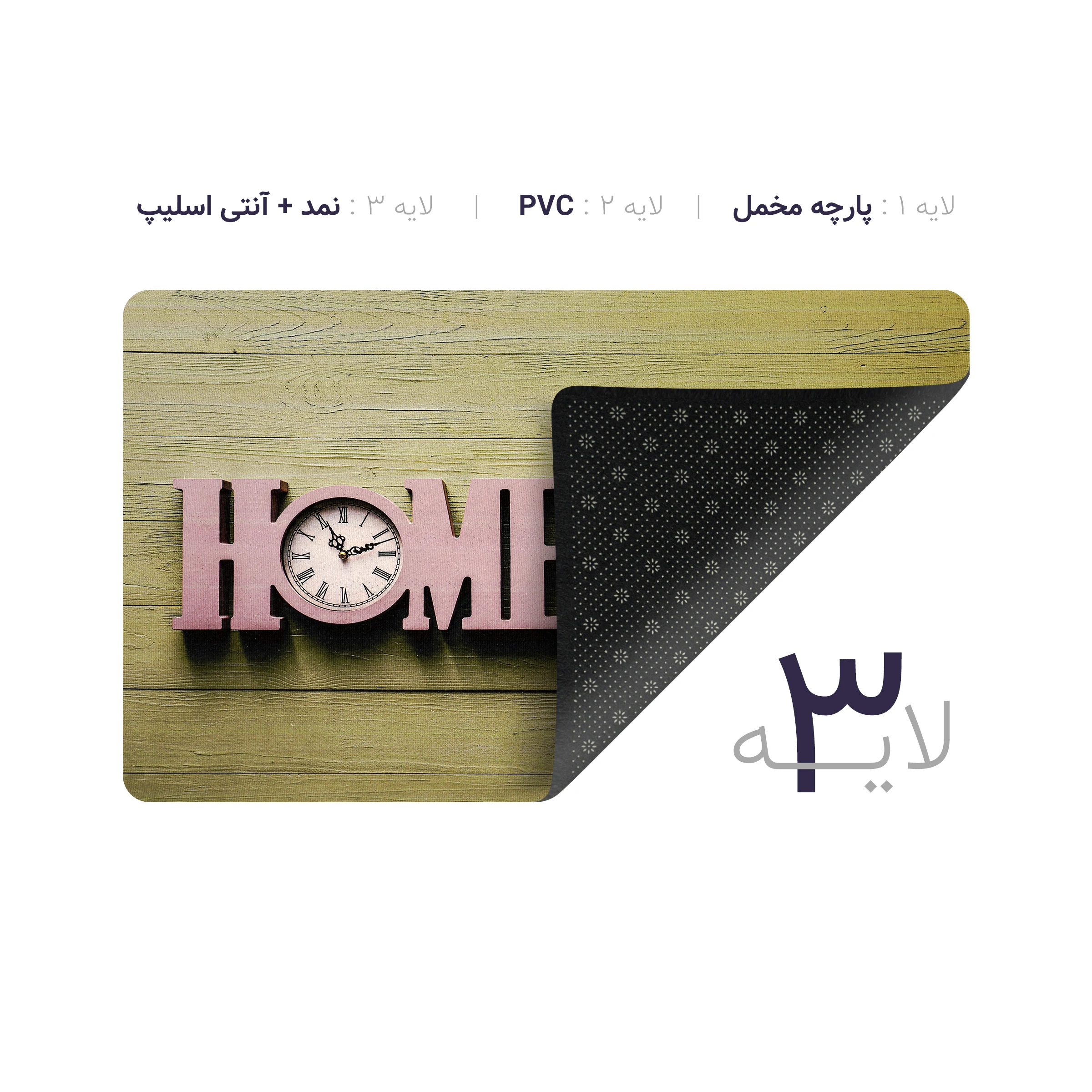 پادری چاپی pvc دار مستطیل کد 312 سایز 76*46
