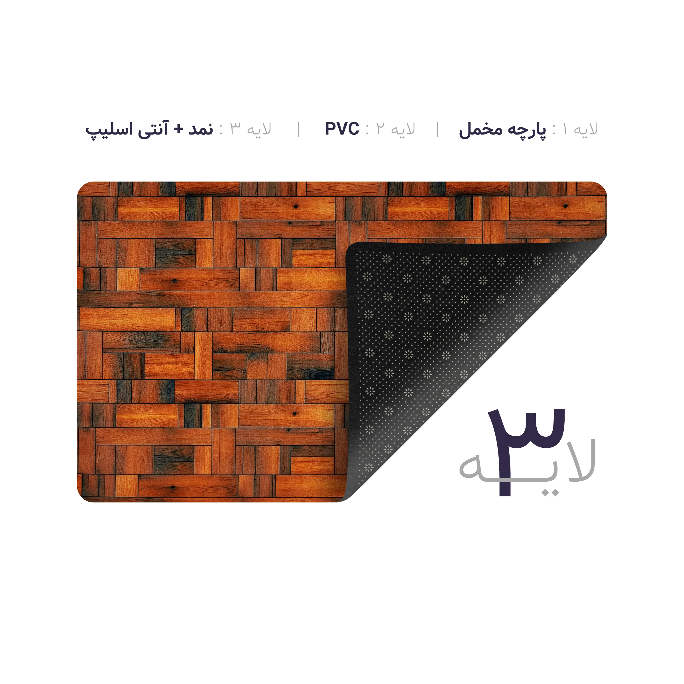 پادری چاپی pvc دار مستطیل کد 402 سایز 76*46