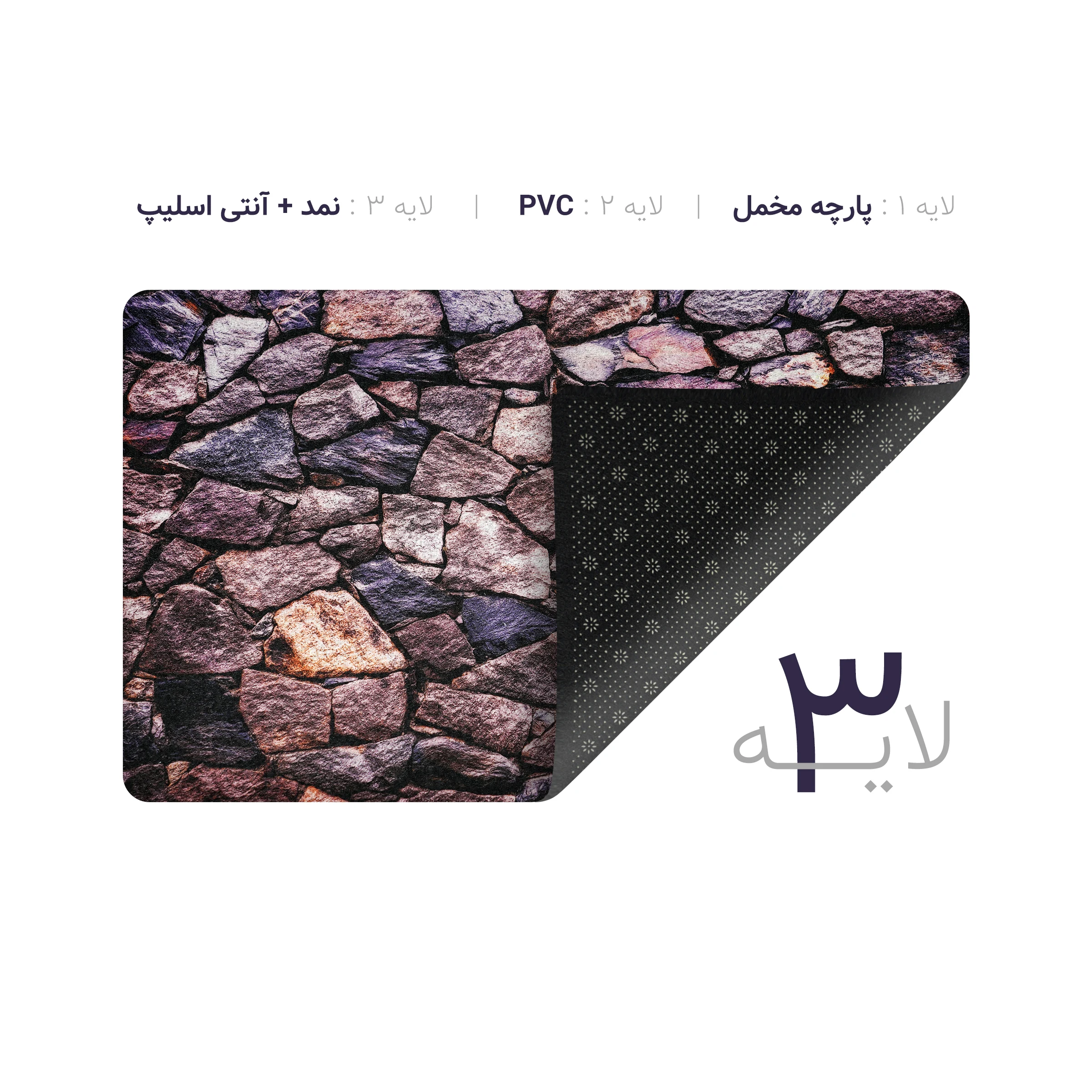 پادری چاپی pvc دار مستطیل کد 403 سایز 76*46
