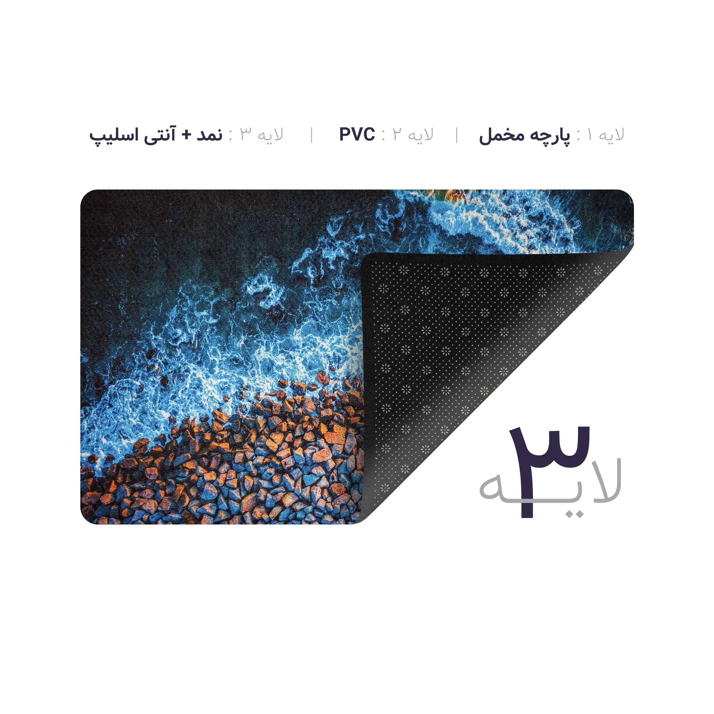پادری چاپی pvc دار مستطیل کد 405 سایز 76*46