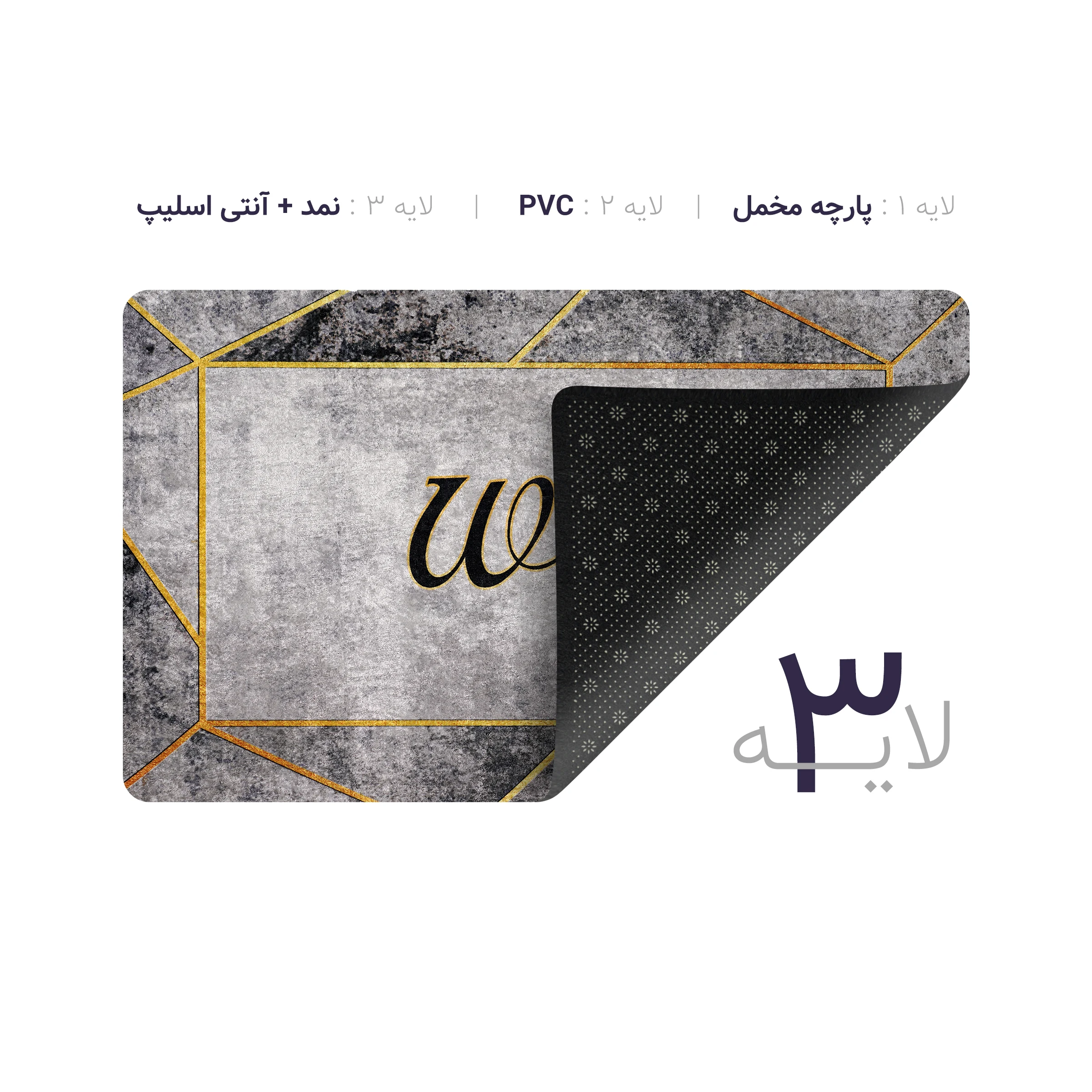 پادری چاپی pvc دار مستطیل کد 411 سایز 76*46