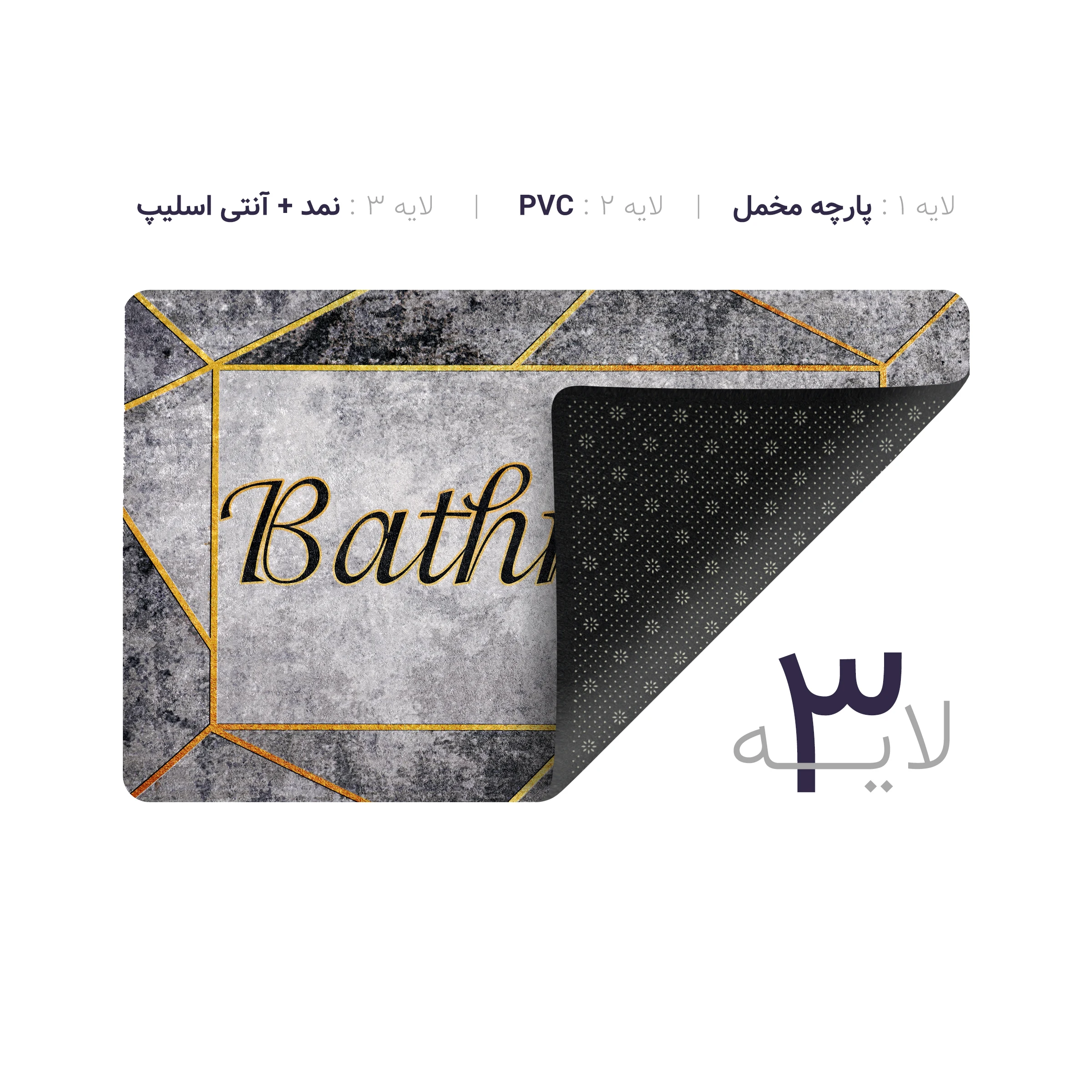 پادری چاپی pvc دار مستطیل کد 412 سایز 76*46