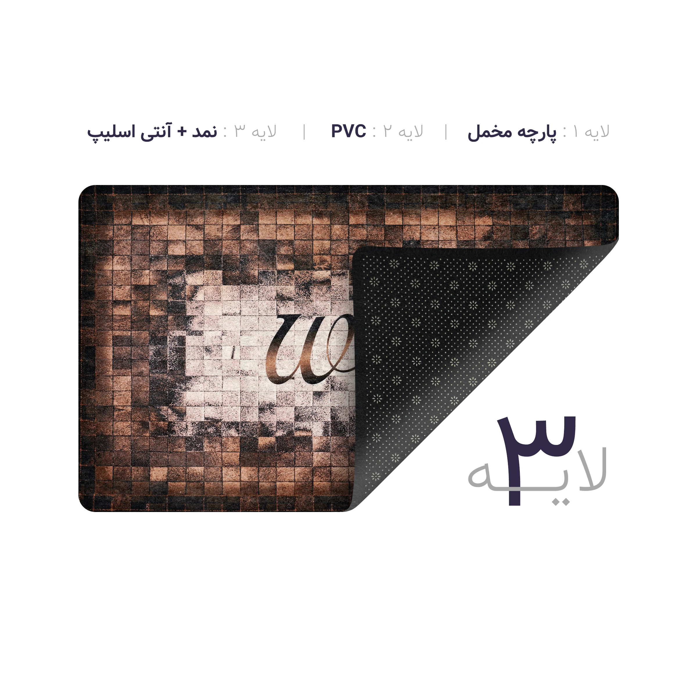 پادری چاپی pvc دار مستطیل کد 415 سایز 76*46