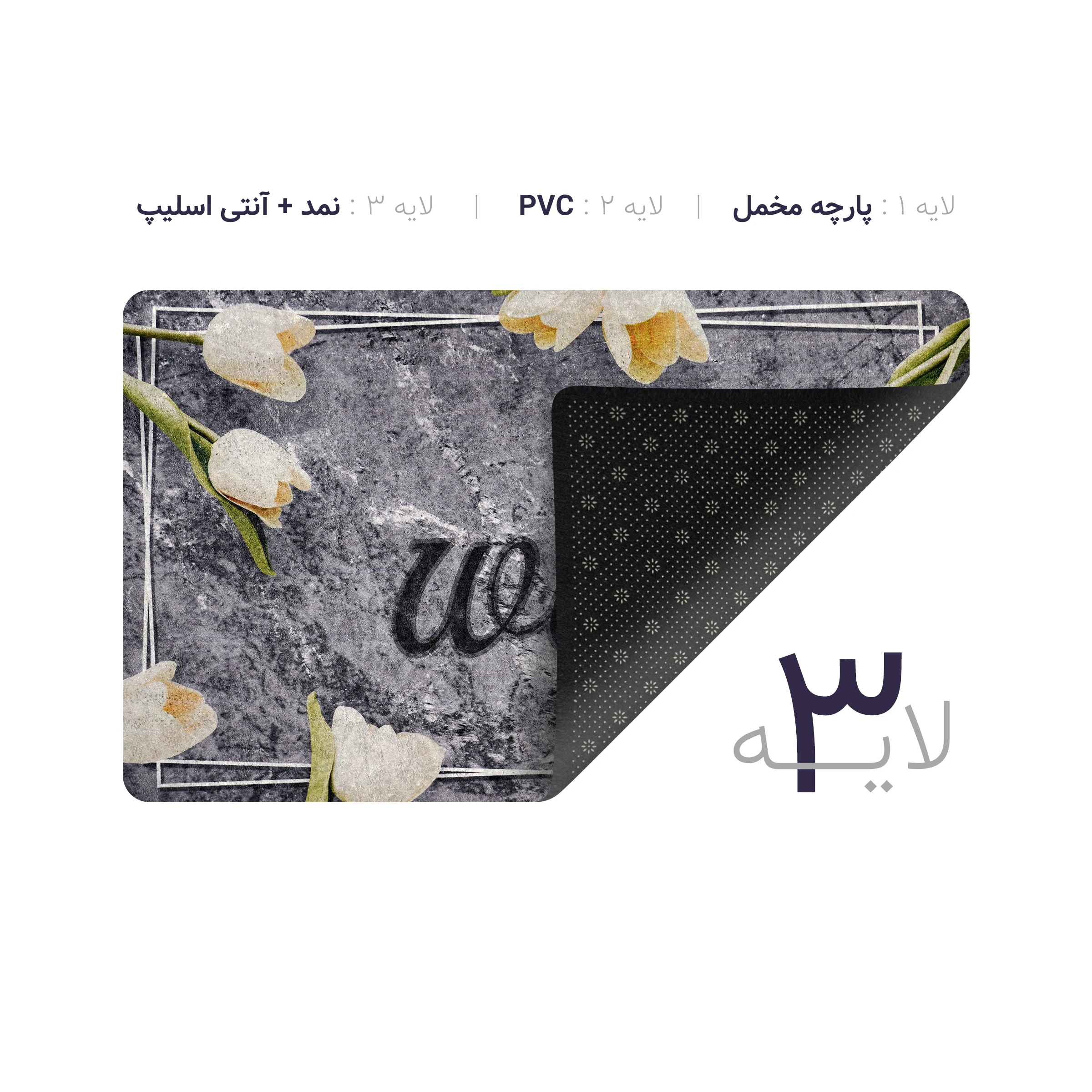 پادری چاپی pvc دار مستطیل کد 419 سایز 76*46