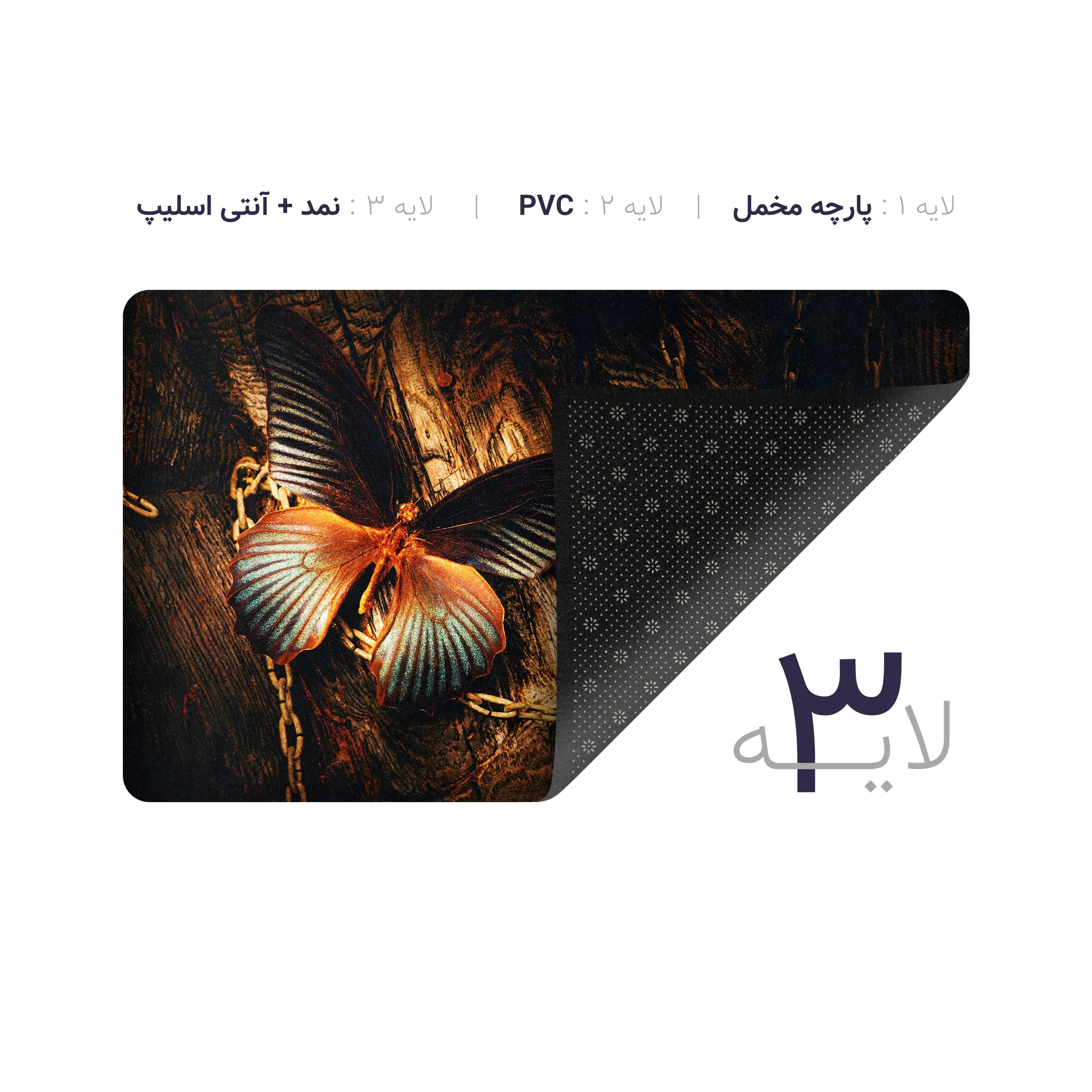 پادری چاپی pvc دار مستطیل کد 500 سایز 76*46