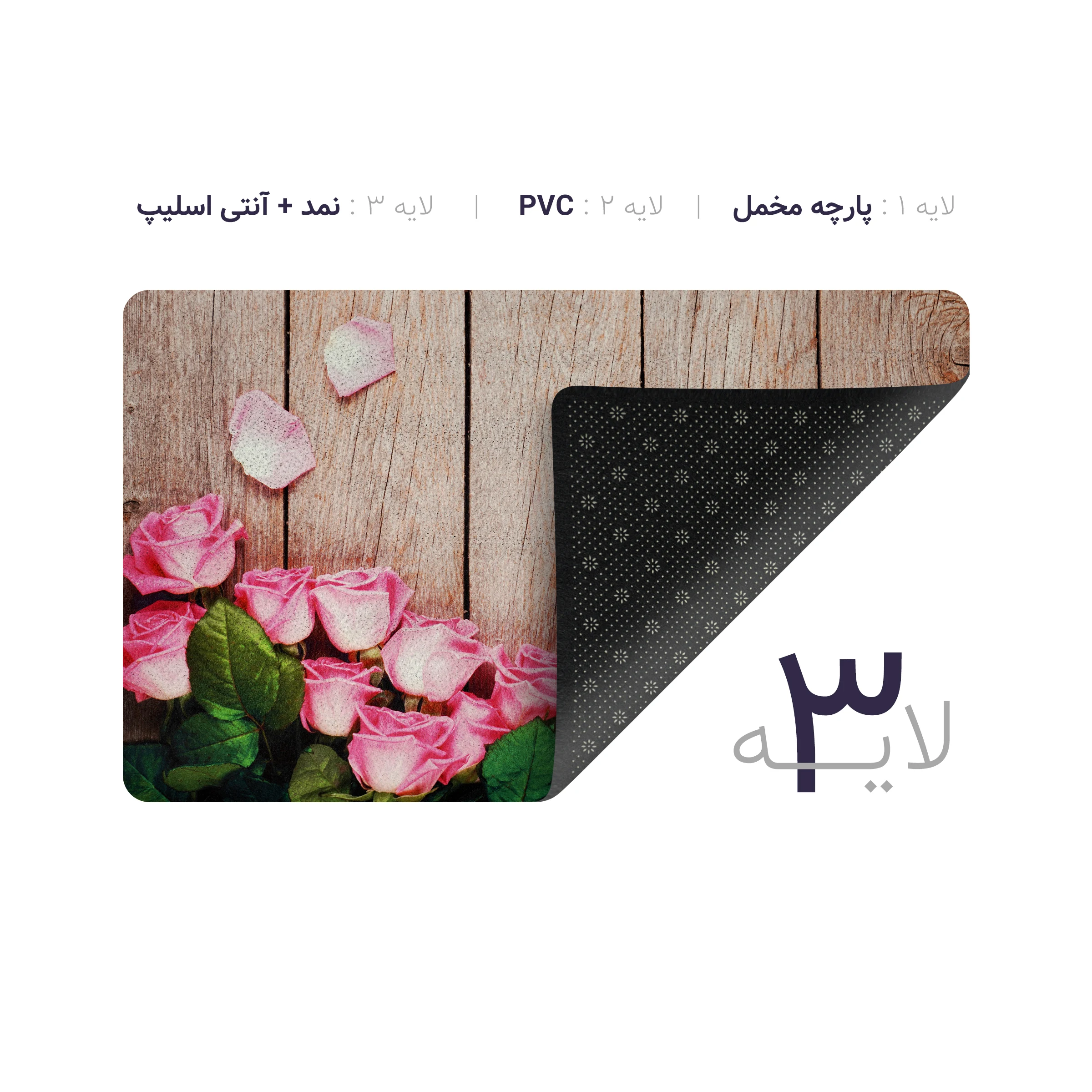 پادری چاپی pvc دار مستطیل کد 502 سایز 76*46