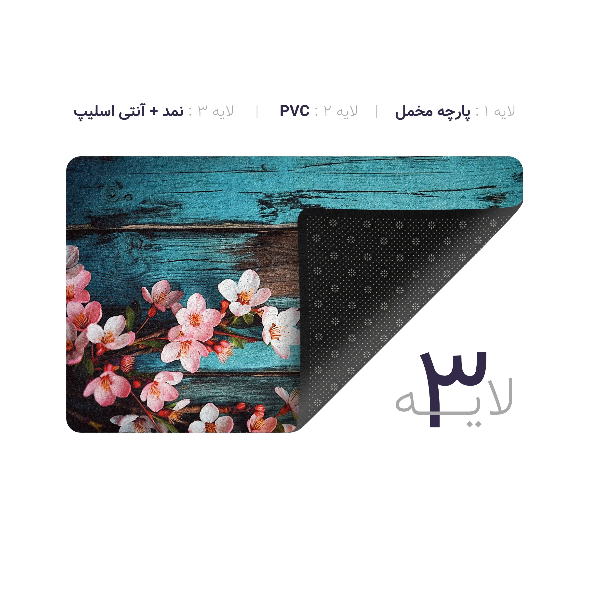 پادری چاپی pvc دار مستطیل کد 506 سایز 76*46