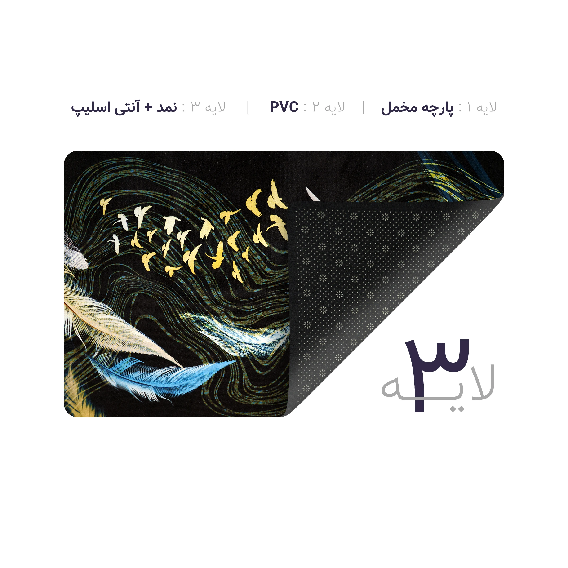 پادری چاپی pvc دار مستطیل کد 509 سایز 76*46