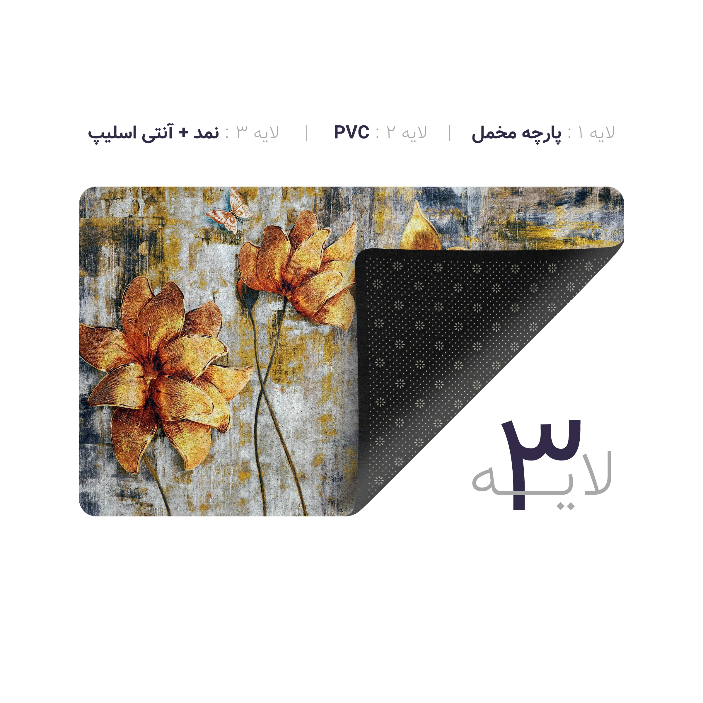 پادری چاپی pvc دار مستطیل کد 511 سایز 76*46