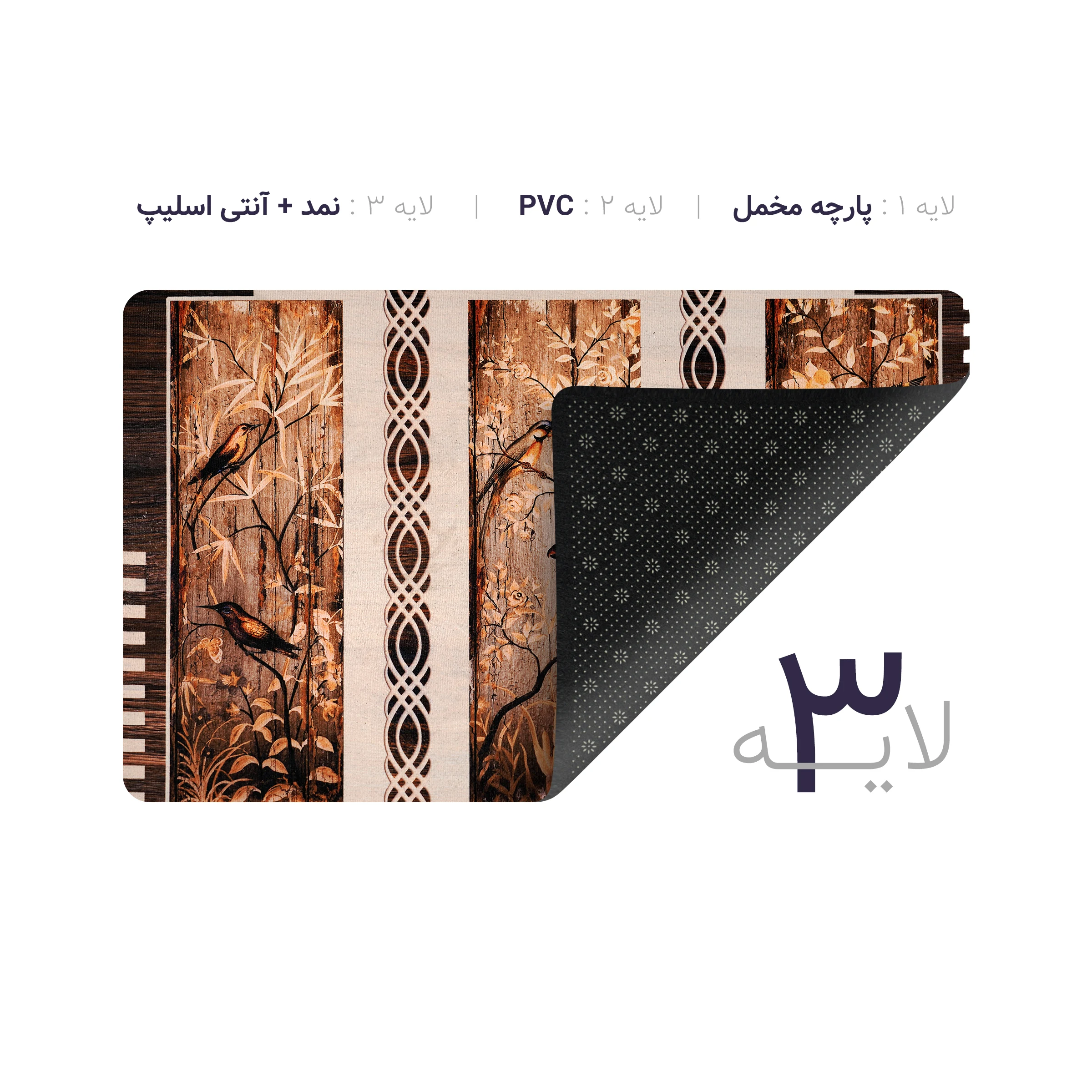 پادری چاپی pvc دار مستطیل کد 516 سایز 76*46