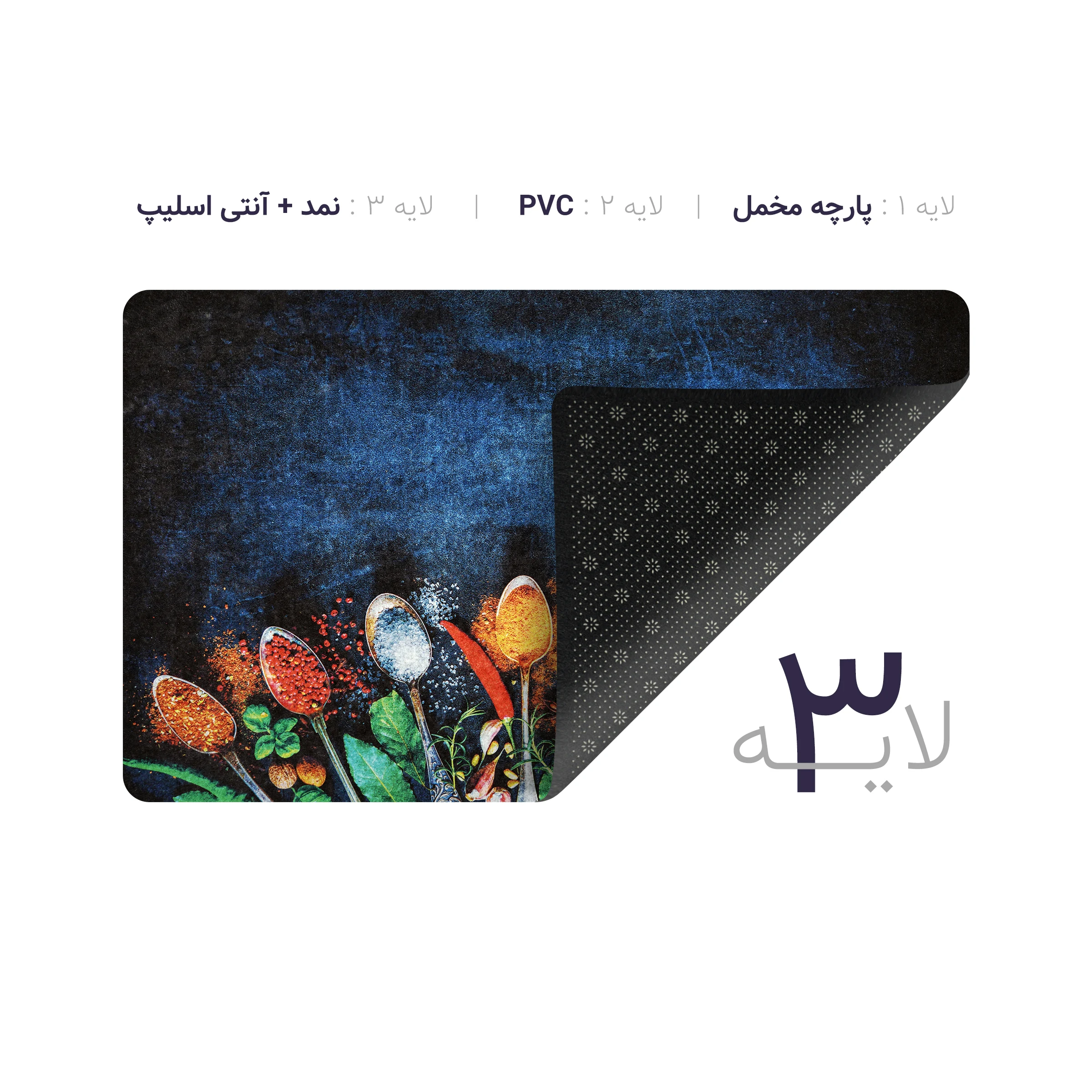 پادری چاپی pvc دار مستطیل کد 615 سایز 76*46