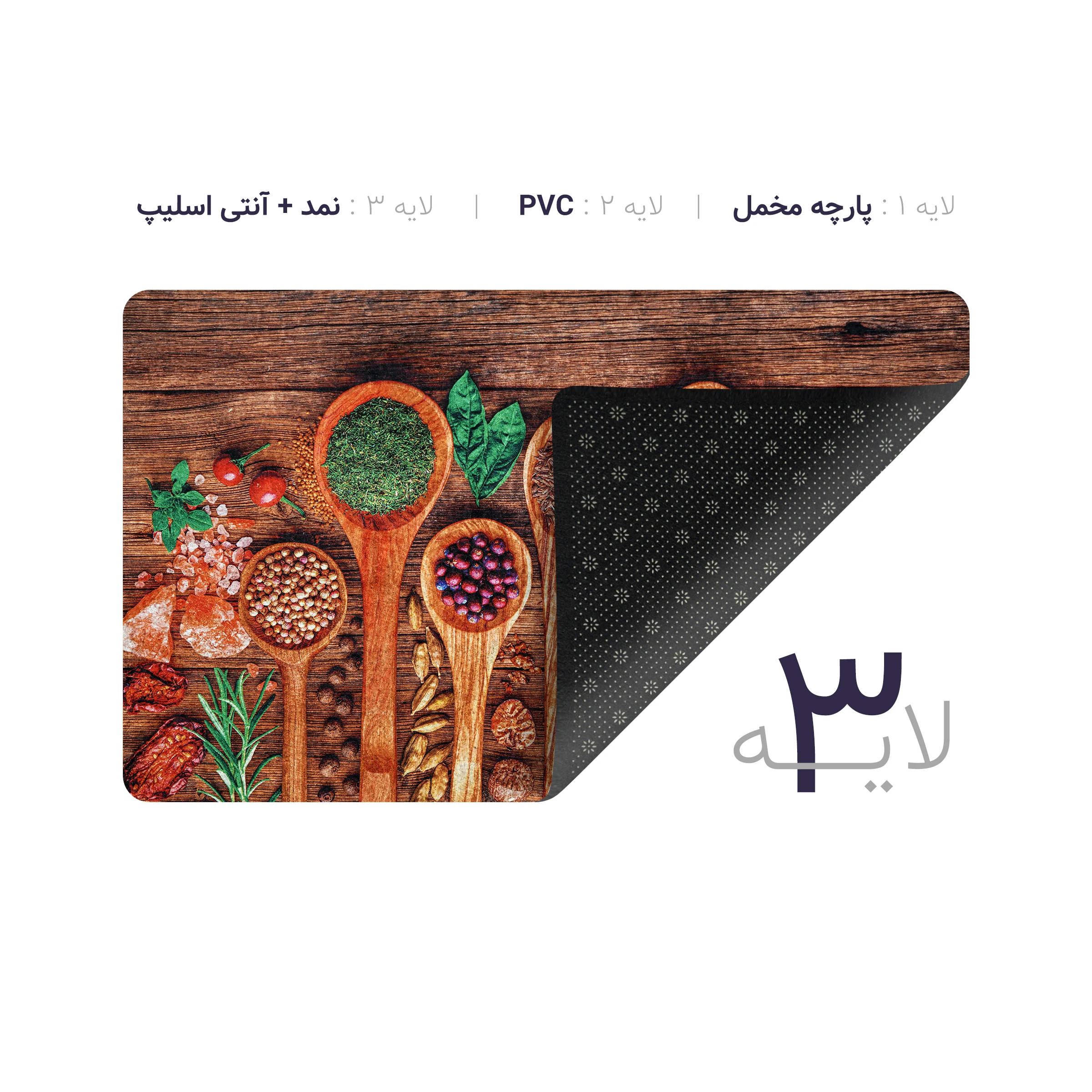 پادری چاپی pvc دار مستطیل کد 621 سایز 76*46