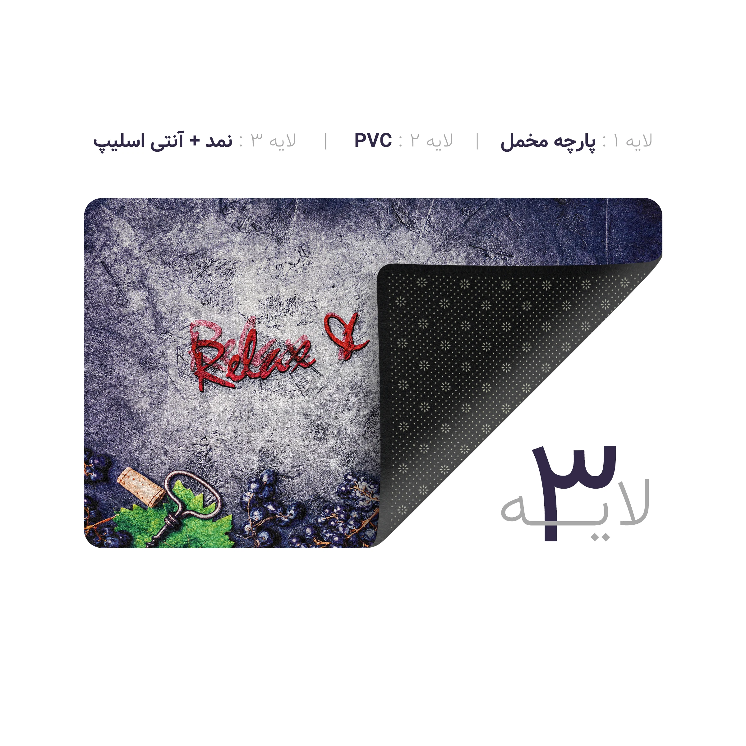 پادری چاپی pvc دار مستطیل کد 624 سایز 76*46