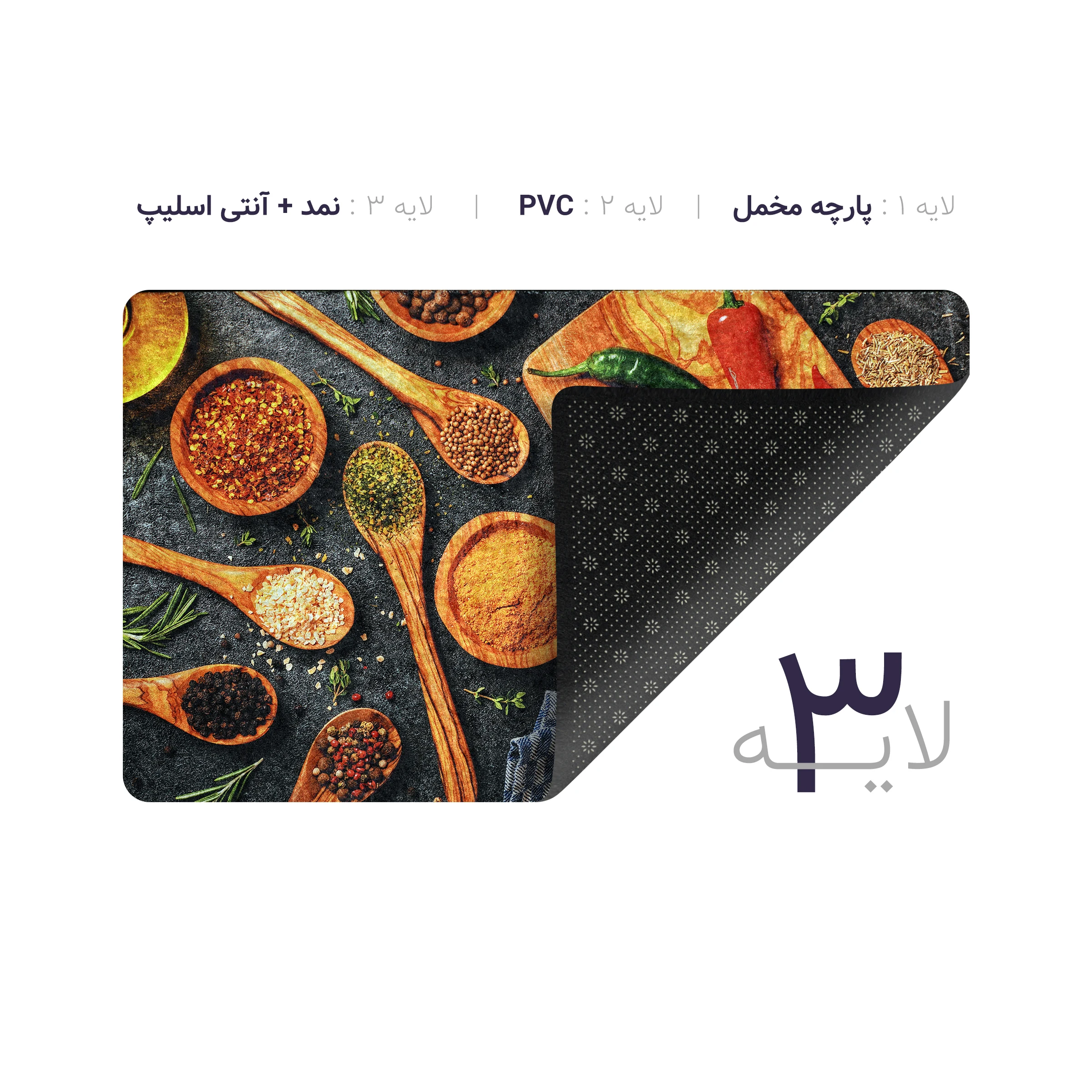 پادری چاپی pvc دار مستطیل کد 626 سایز 76*46