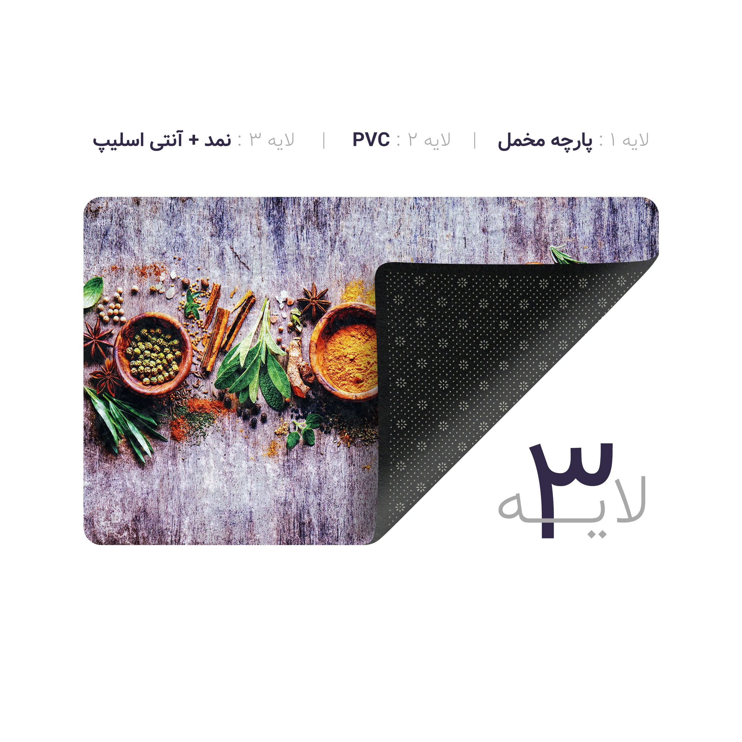 پادری چاپی pvc دار مستطیل کد 631 سایز 76*46