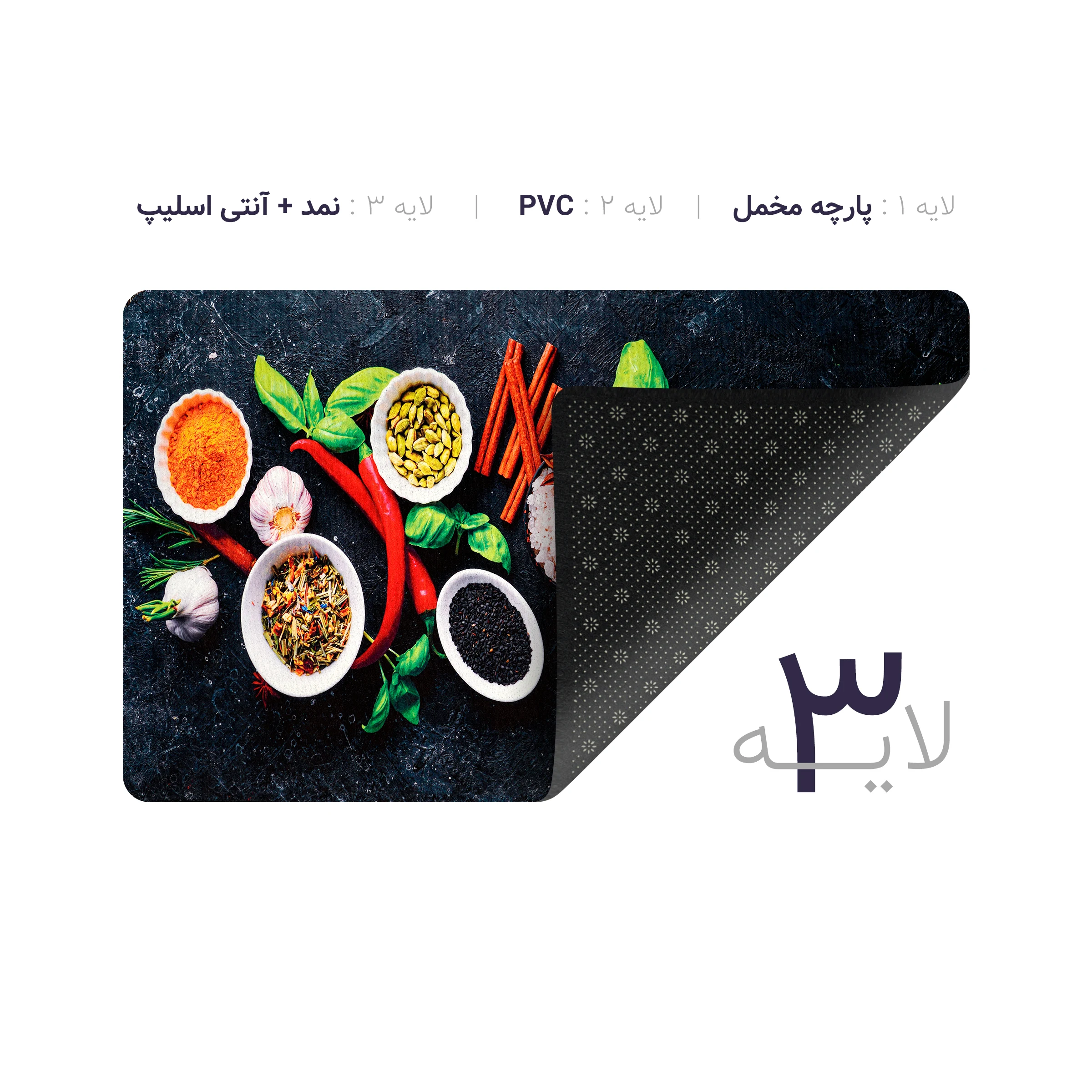 پادری چاپی pvc دار مستطیل کد 632 سایز 76*46