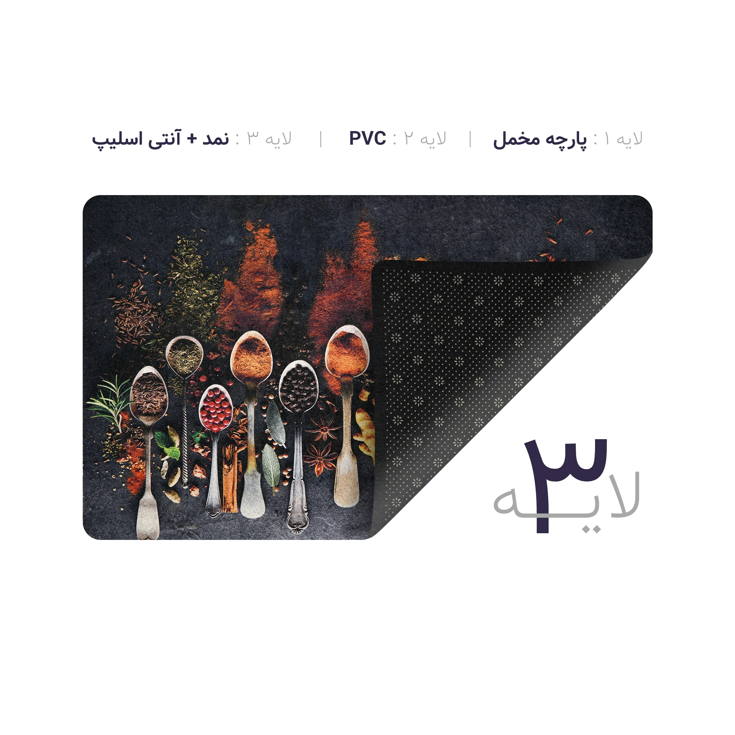 پادری چاپی pvc دار مستطیل کد 636 سایز 76*46